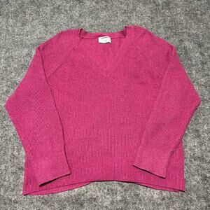Old Navy Women’s Pink Knit V-Neck Sweater L